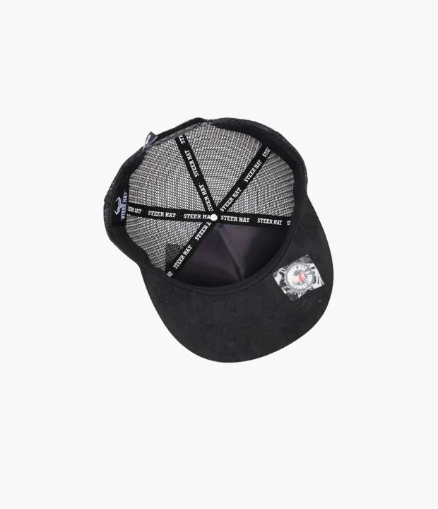 STEERHAT AZTEC LONG HORN BLACK CAP