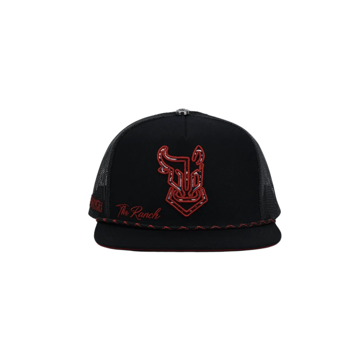 THE RANCH HAT BLACK RED HORSE CAP