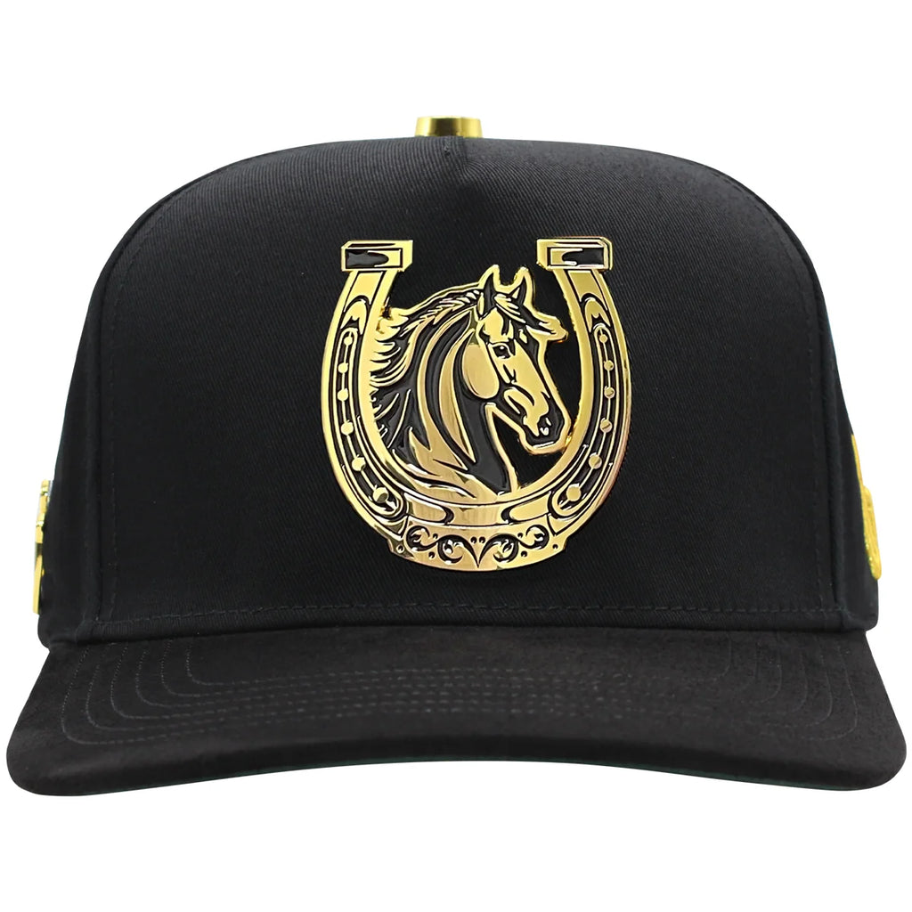 MEN'S PREMIUM CABALLOS PIN METAL ORO/NEGRO CAP