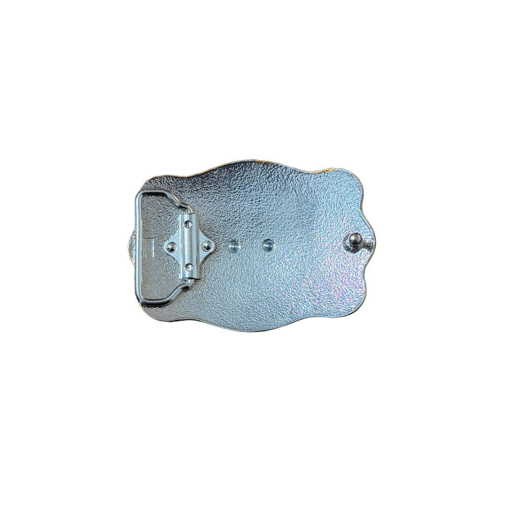 SILVER -GOLD HORSE LUX WESTERN BUCKLE