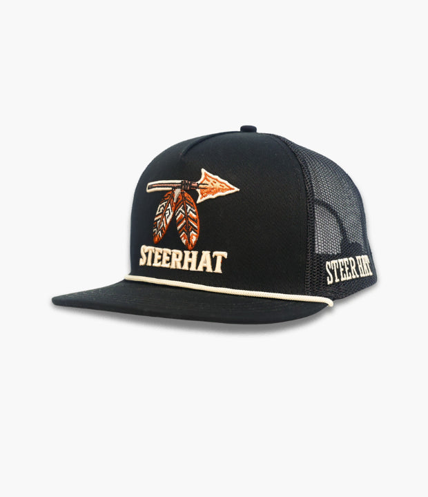 STEERHAT ARROW FEATHER RÚSTIC BLACK CAP