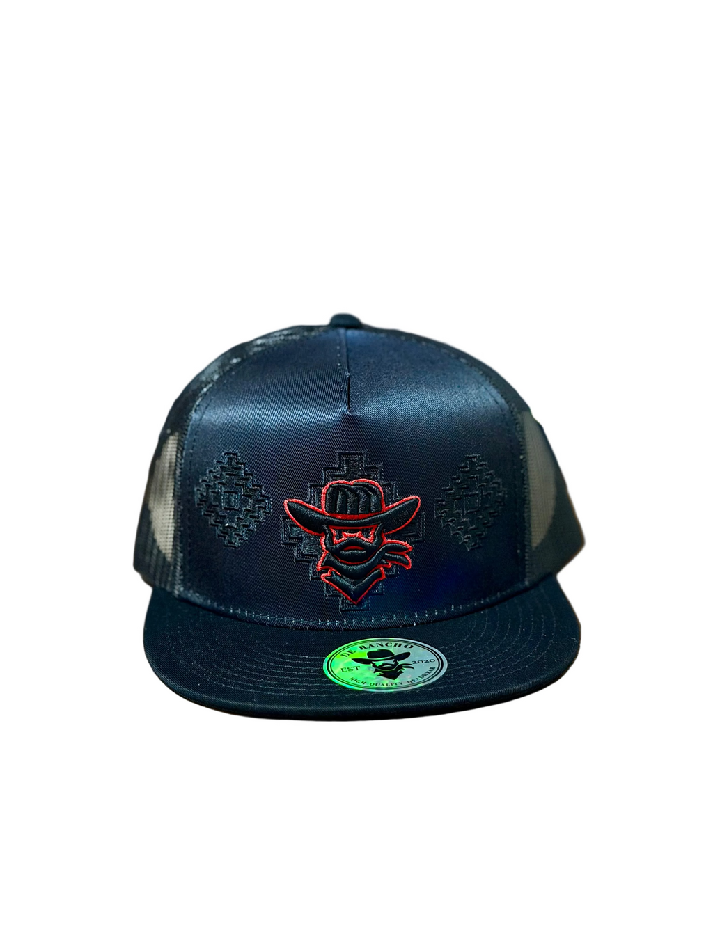 DE RANCHO AZTEC BLACK RED CAP