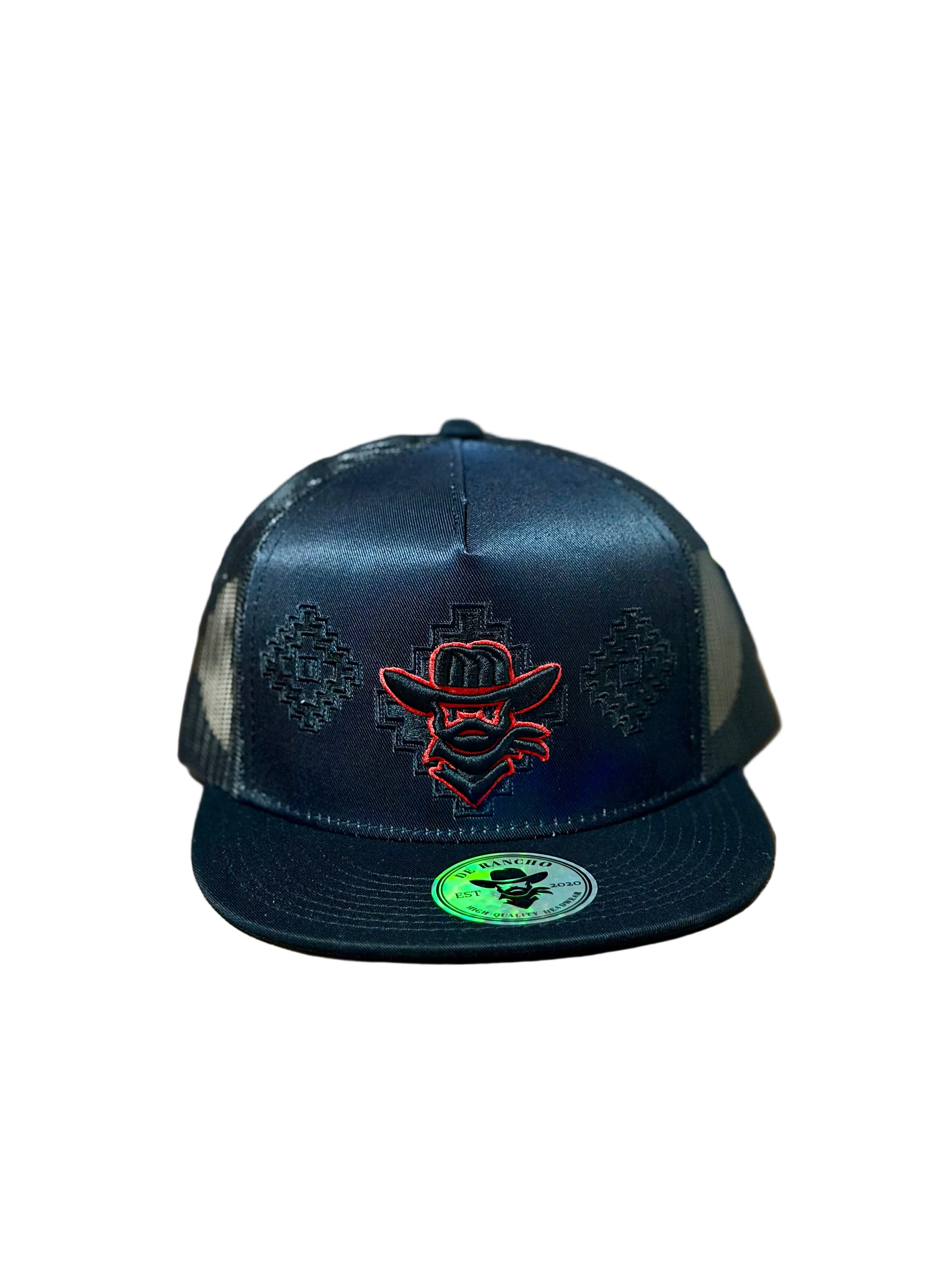 DE RANCHO AZTEC BLACK RED CAP