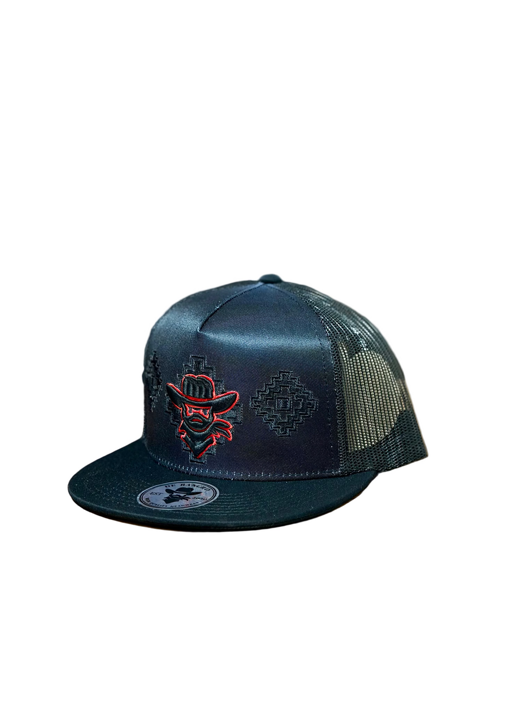 DE RANCHO AZTEC BLACK RED CAP