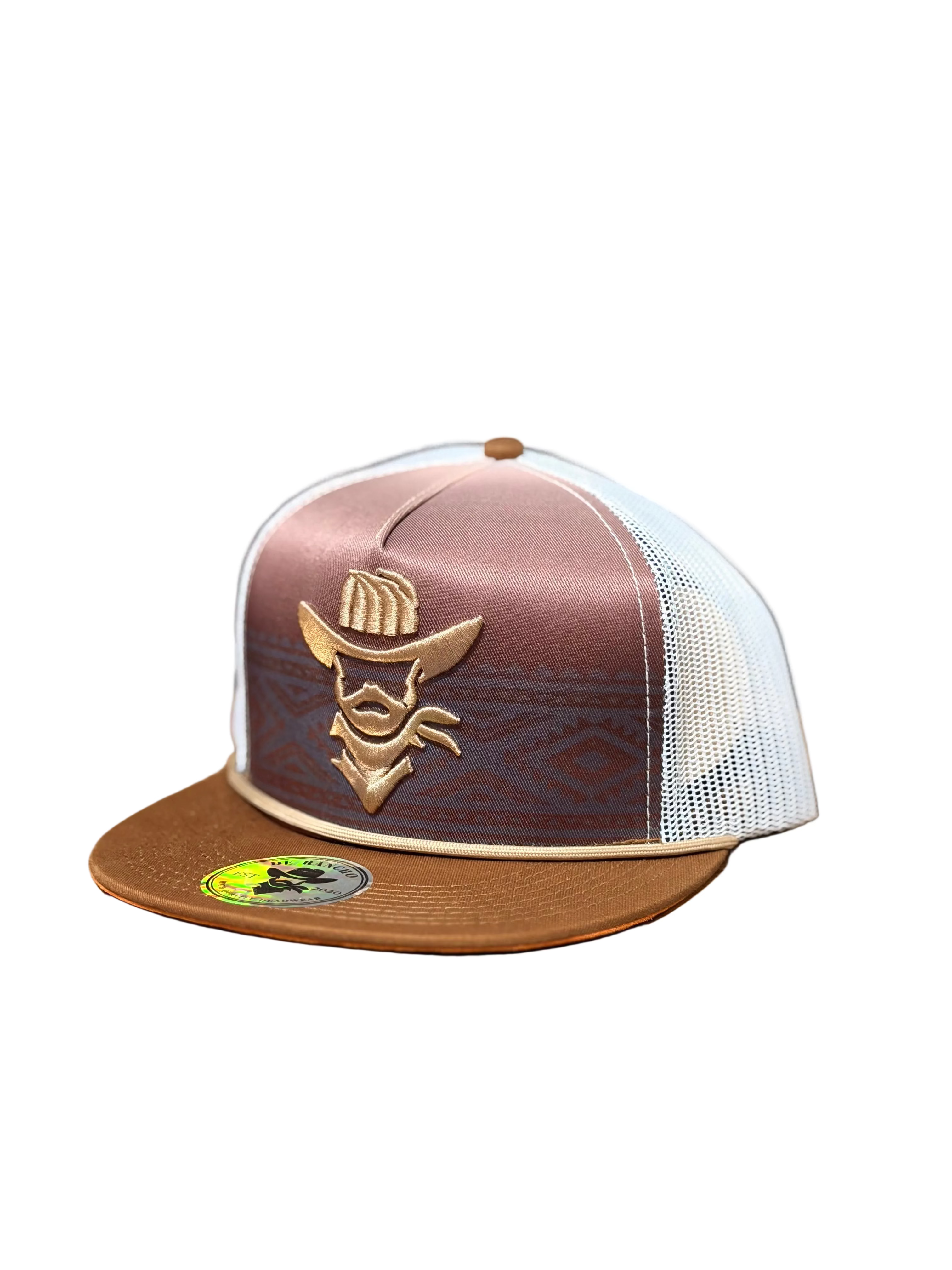 DE RANCHO AZTEC VAQUERO TAN BROWN CAP