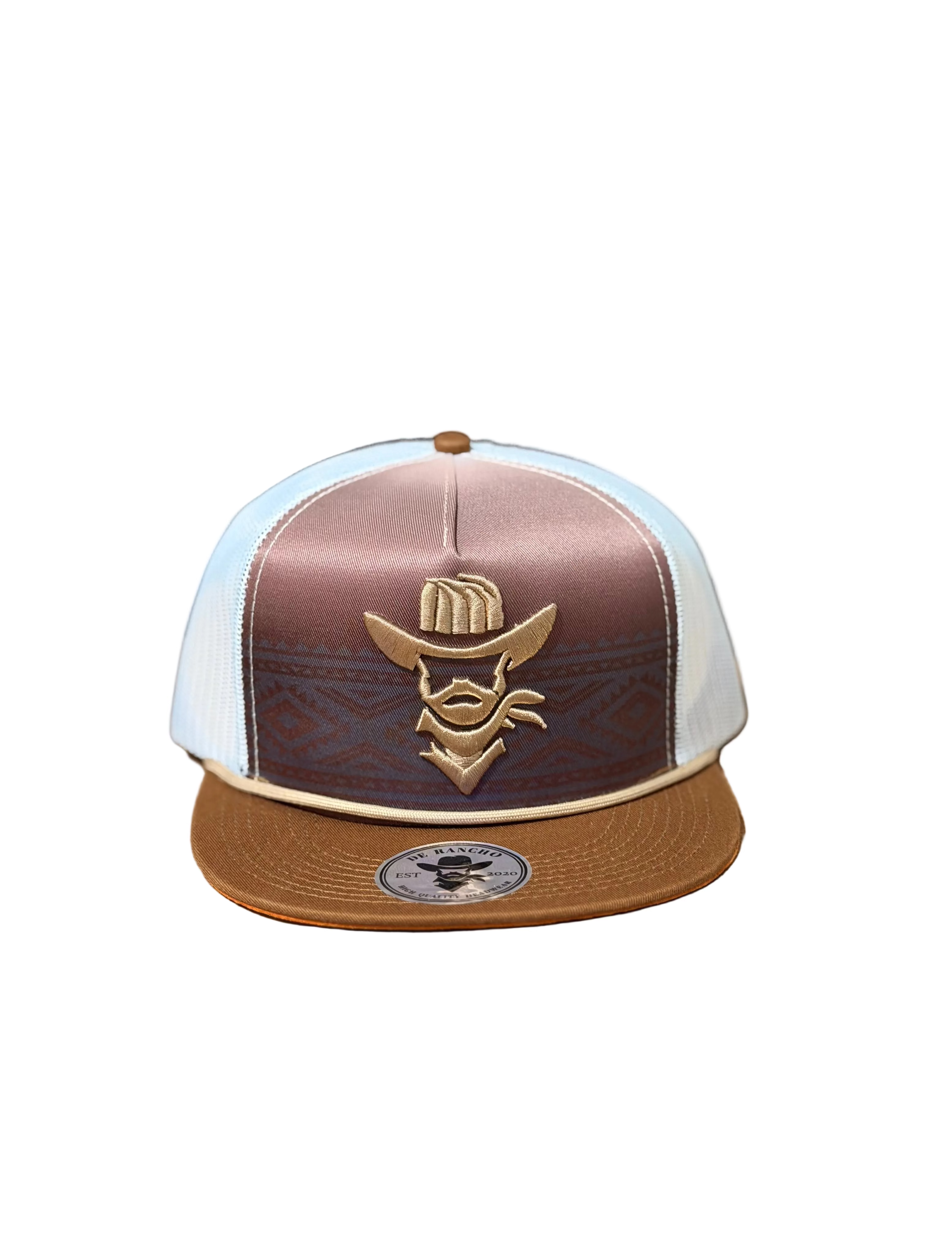 DE RANCHO AZTEC VAQUERO TAN BROWN CAP