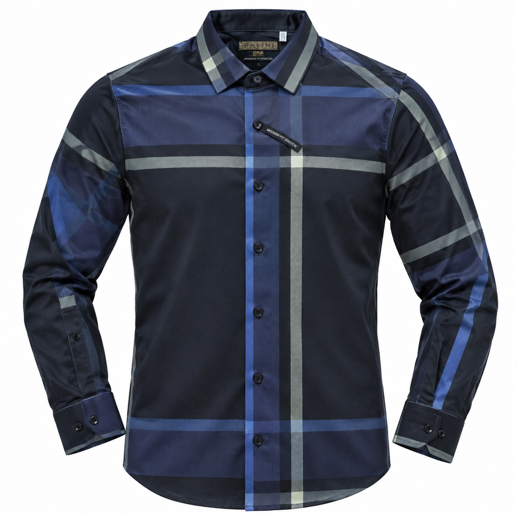 MENS PREMIUM 290-07 WESTERN SHIRT ROYAL BLACK