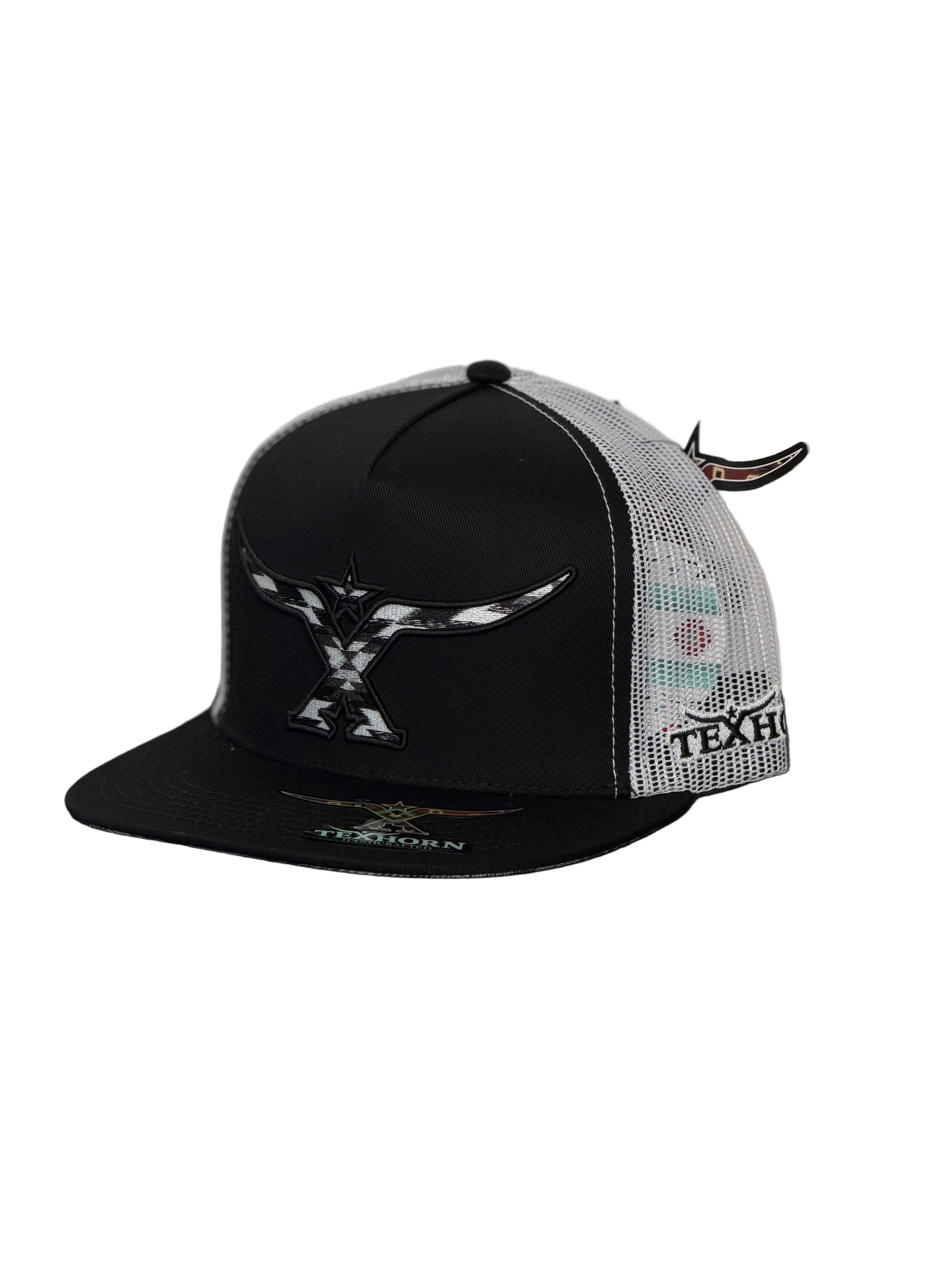 TEXHORN LOGO AZTEC BLACK CAP