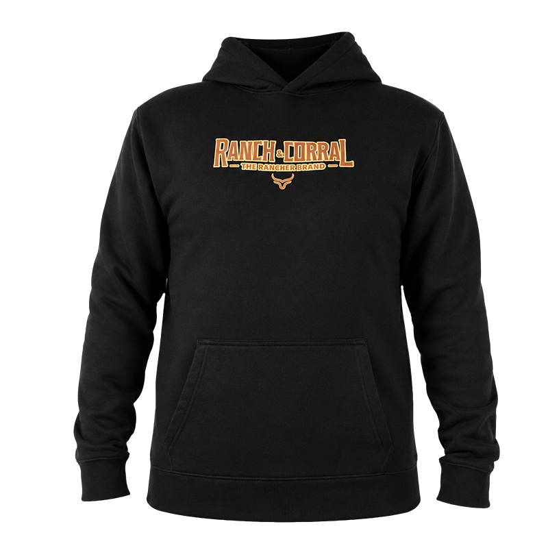 RANCH CORRAL UNISEX THE RANCH DESING BLACK HOODIE