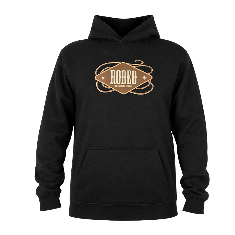 RANCH CORRAL UNISEX RODEO BLACK HOODIE