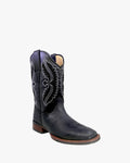MENS ALAMO BOOT LORENZO BLACK LAVA SQUARE TOE