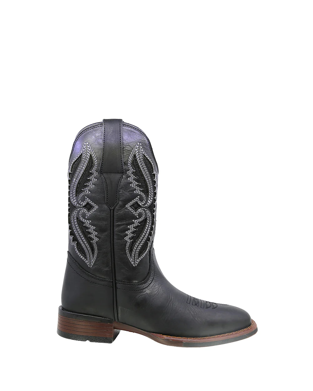 MENS ALAMO BOOT LORENZO BLACK LAVA SQUARE TOE