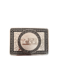 SQUARE BLACK-SILVER RIDER BUCKLE WITH CROSS