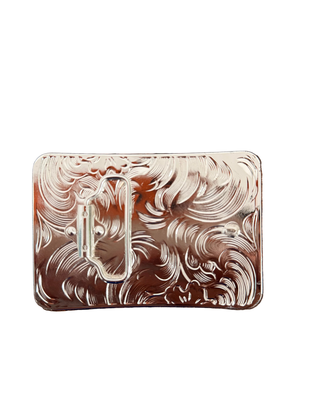 SQUARE BLACK-SILVER RIDER BUCKLE WITH CROSS