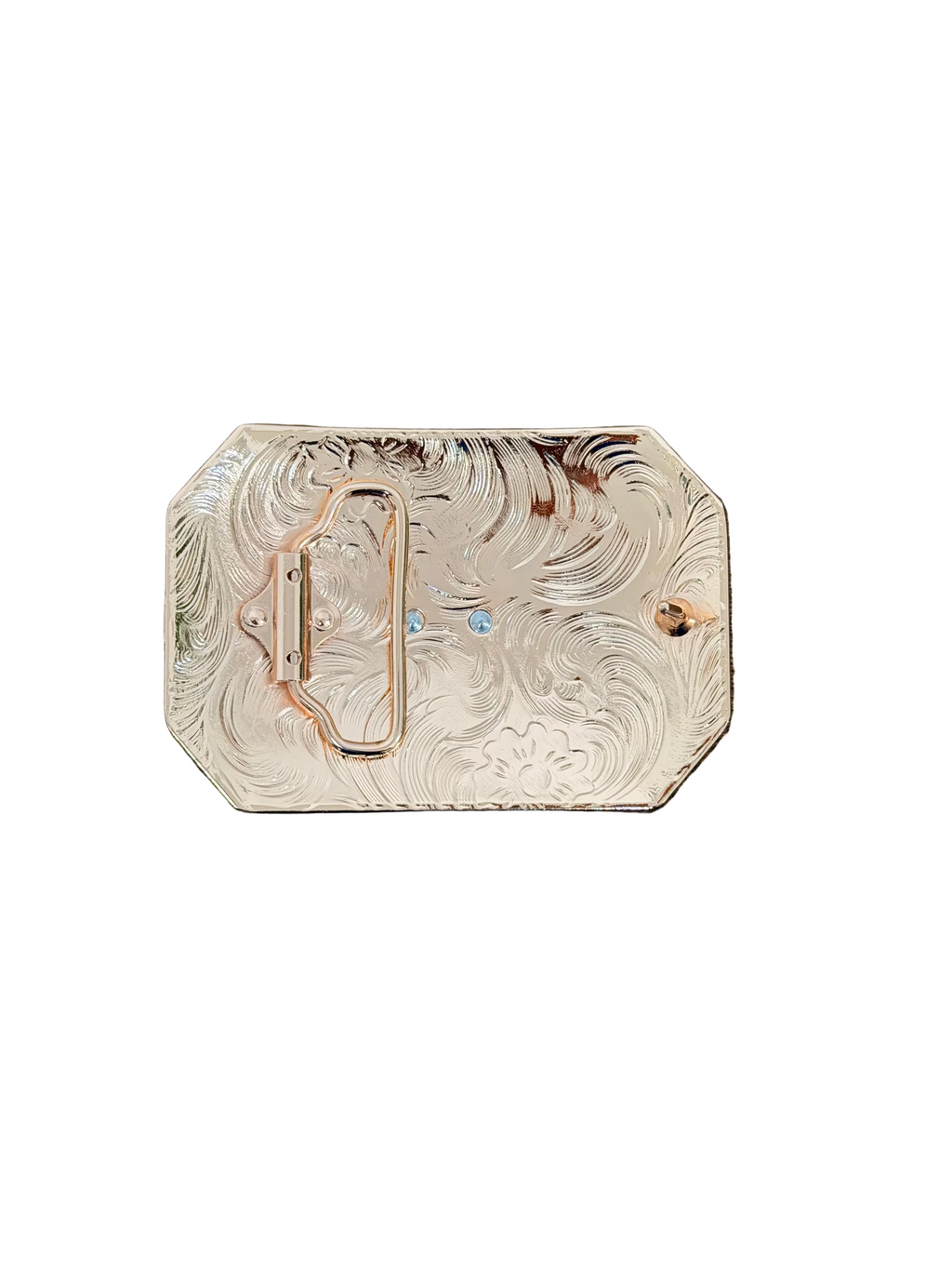 SQUARE GOLD HORSE DESING BUCKLE