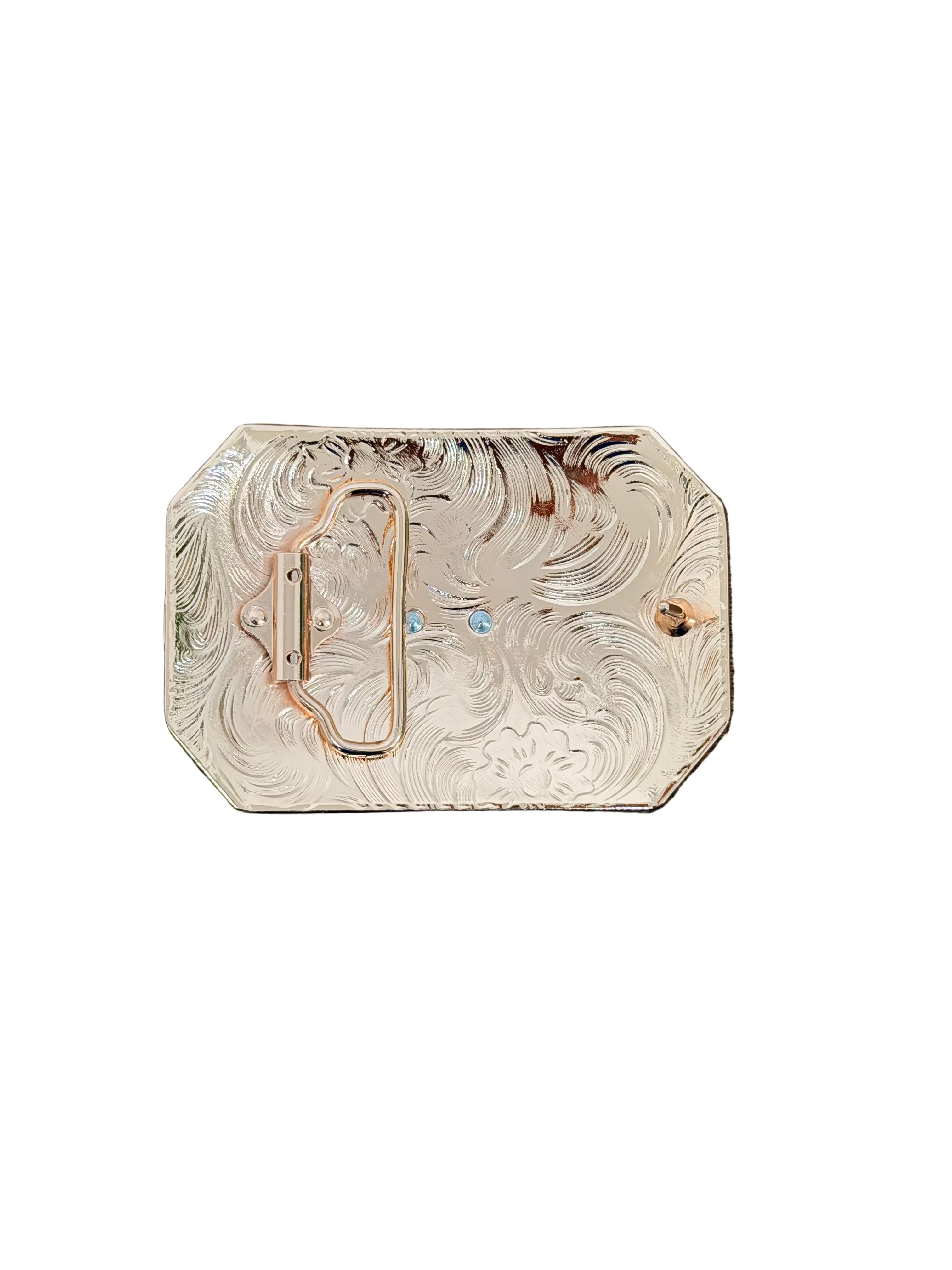 SQUARE GOLD HORSE DESING BUCKLE