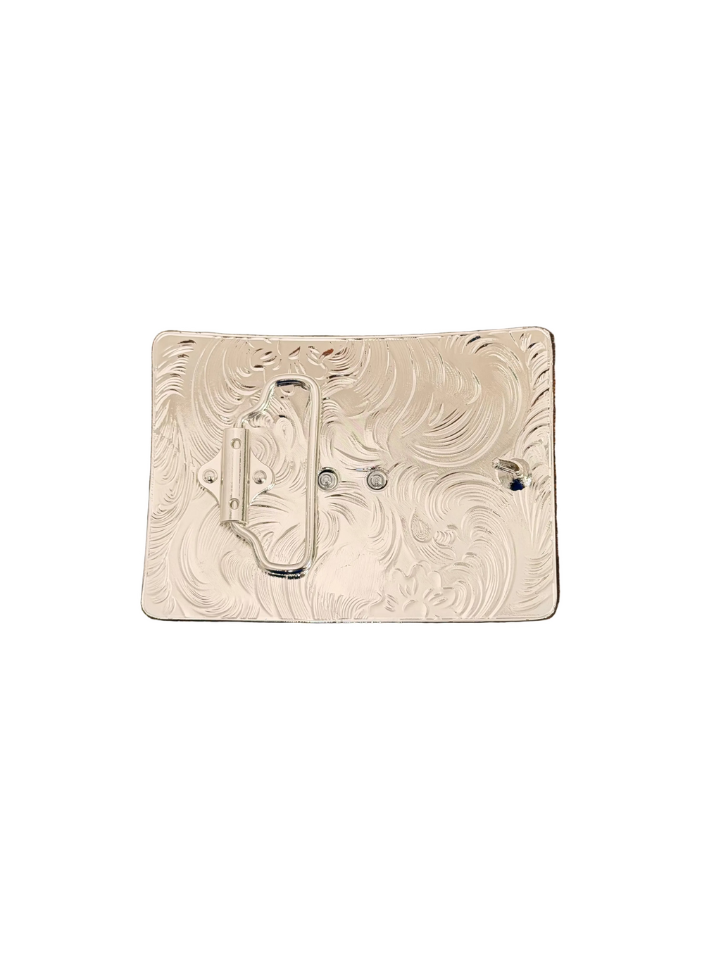 SQUARE SILVER RIDER MOUNTED DESING BUCKLE