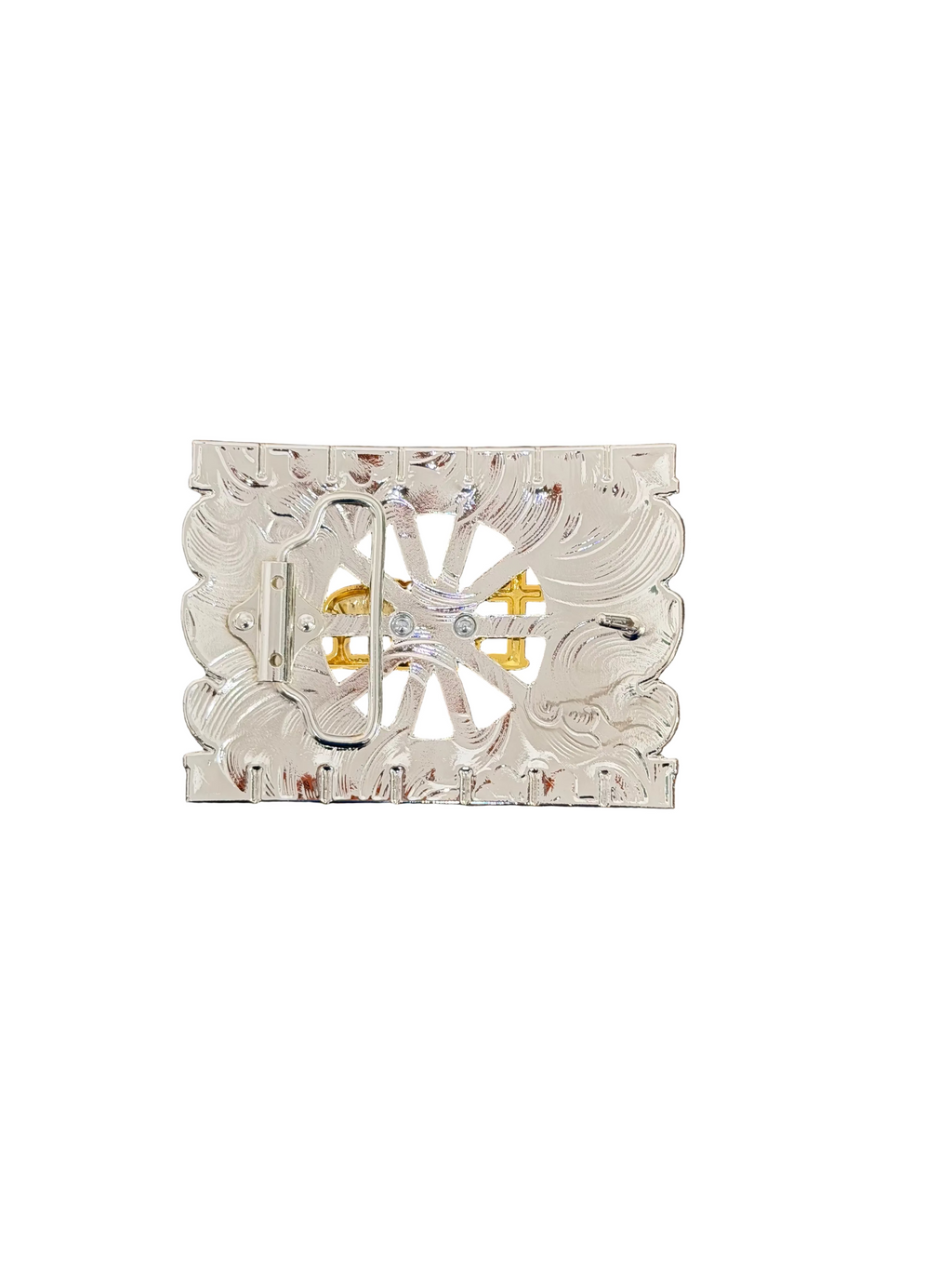 SQUARE SILVER-GOLD JINETE INCADO BUCKLE
