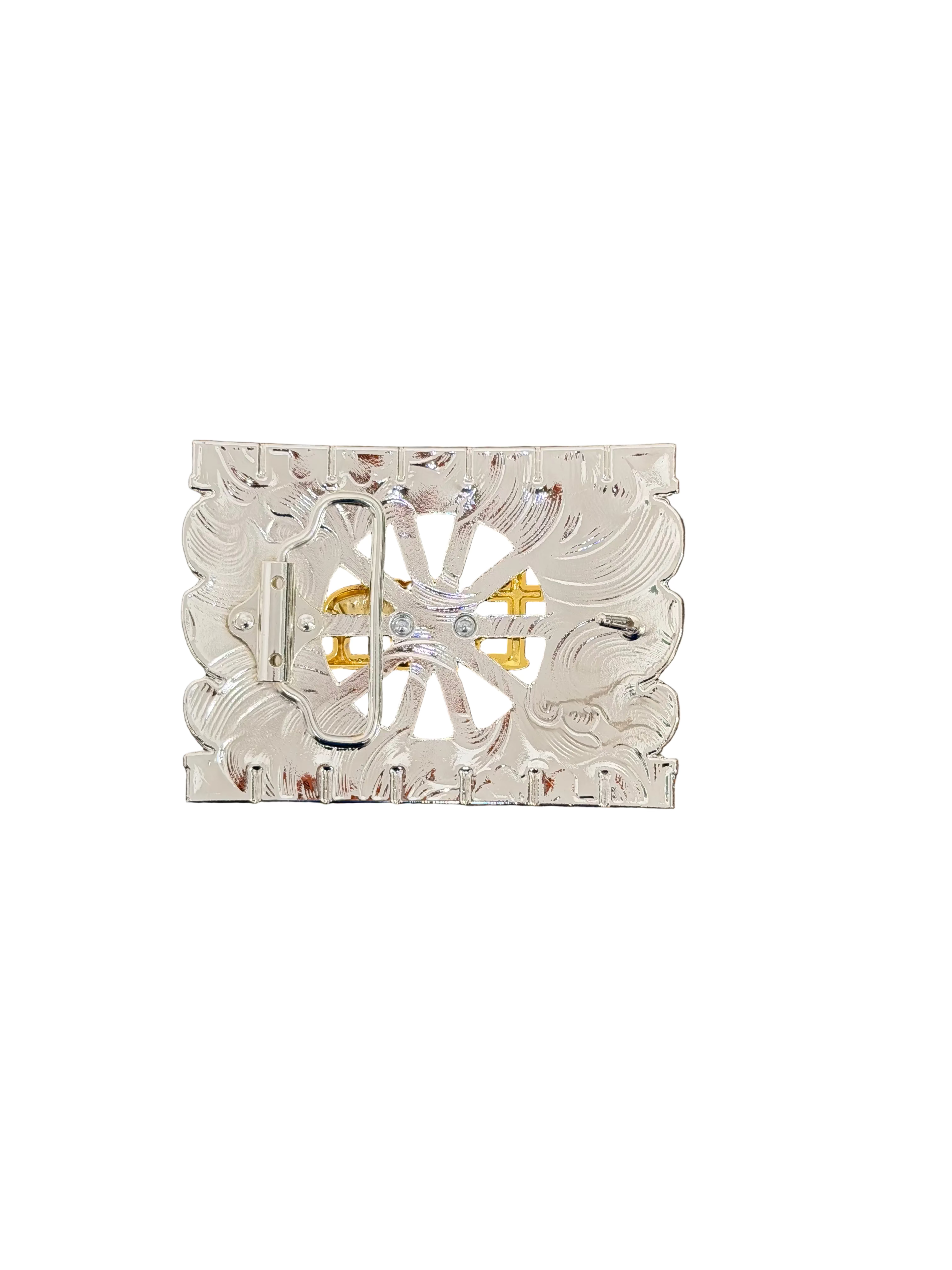SQUARE SILVER-GOLD JINETE INCADO BUCKLE