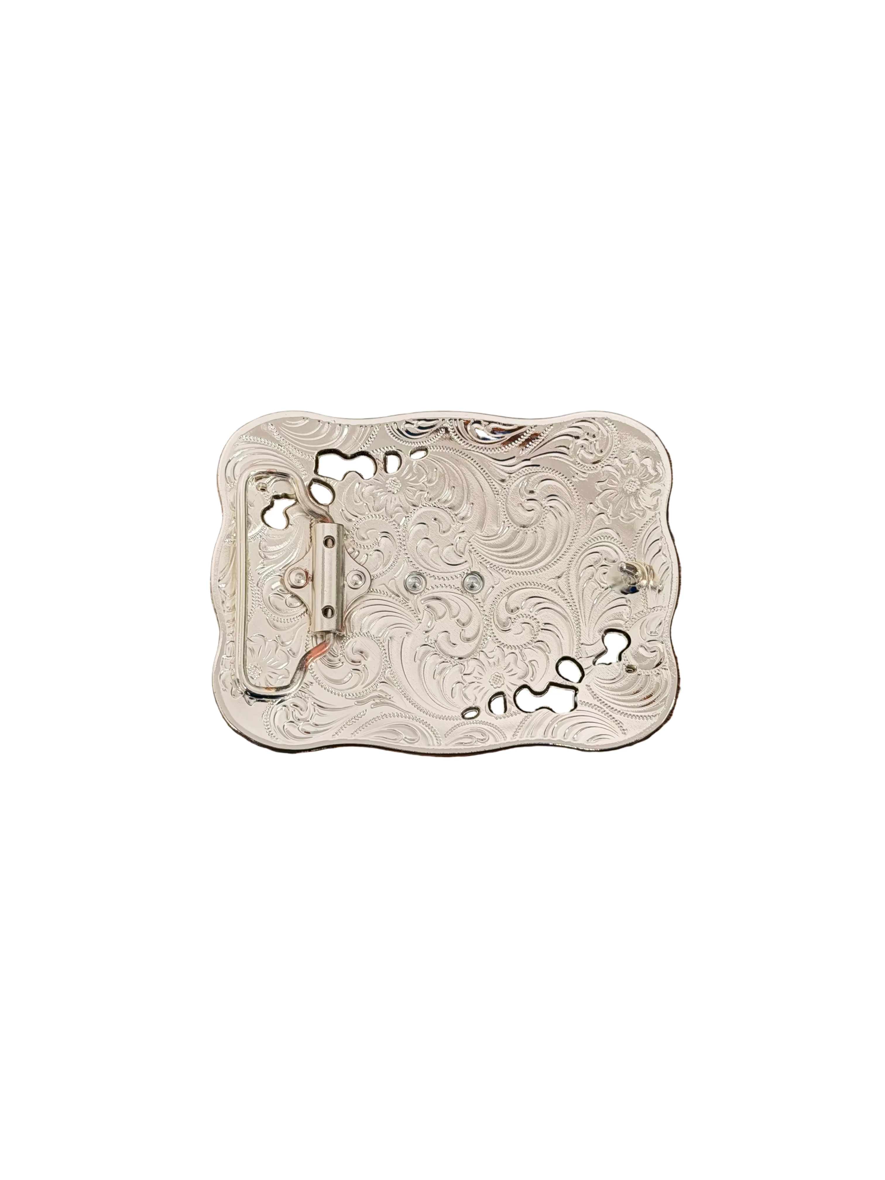 SQUARE SILVER-GOLD SAN JUDAS DESING BUCKLE