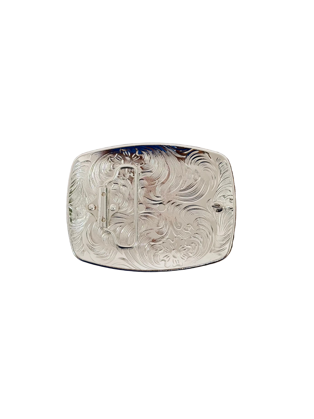 SQUARE SILVER-GOLD JINETE WITH HORSE DESING BUCKLE