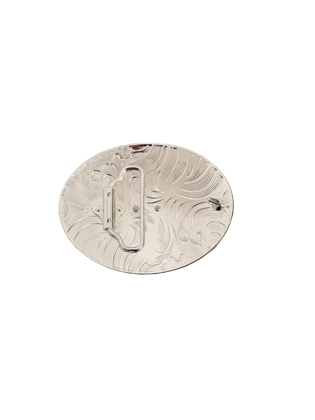 ROUND BLACK-FLOWERS SAN JUDAS DESING BUCKLE