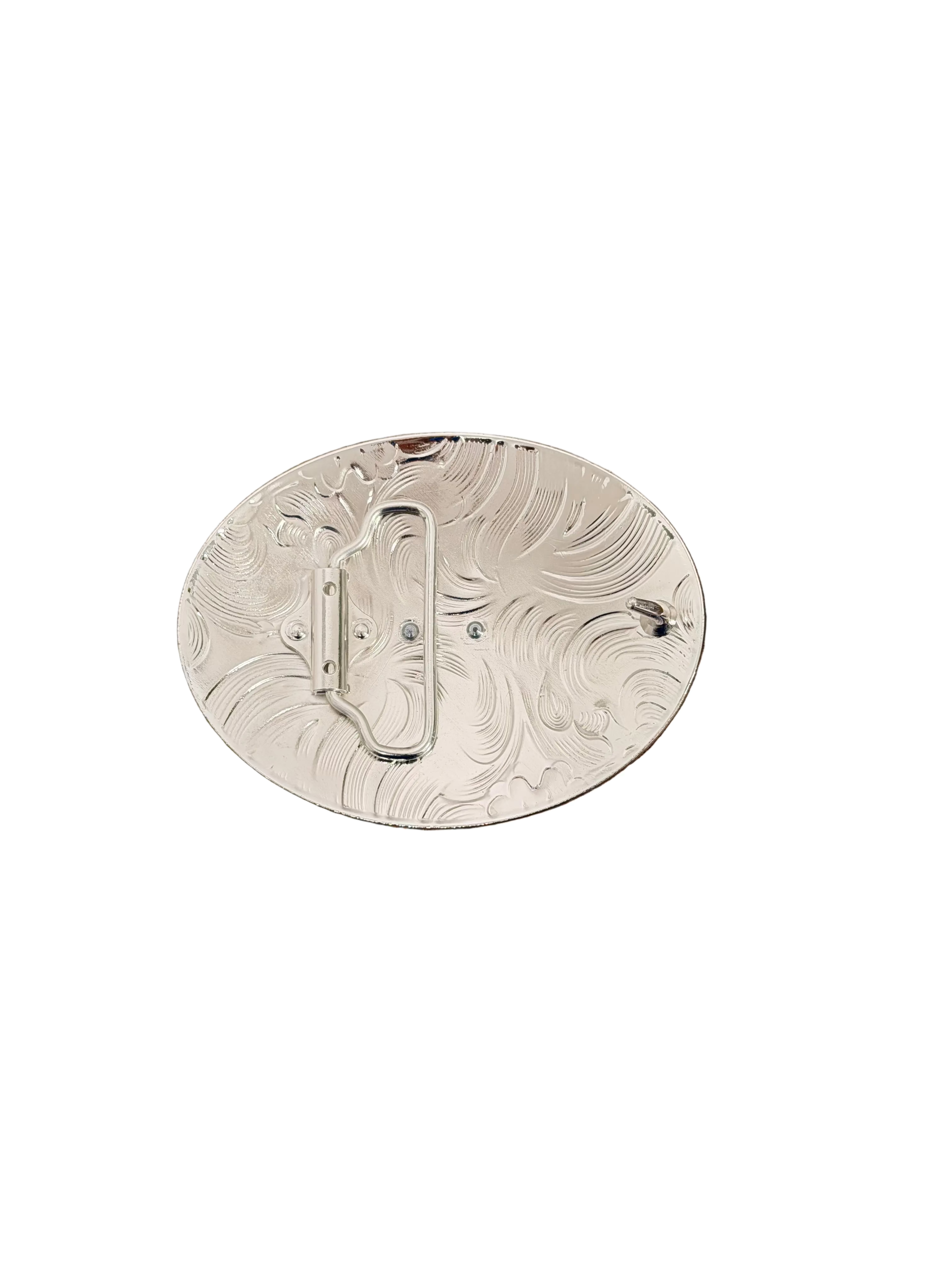 ROUND BLACK-FLOWERS SAN JUDAS DESING BUCKLE