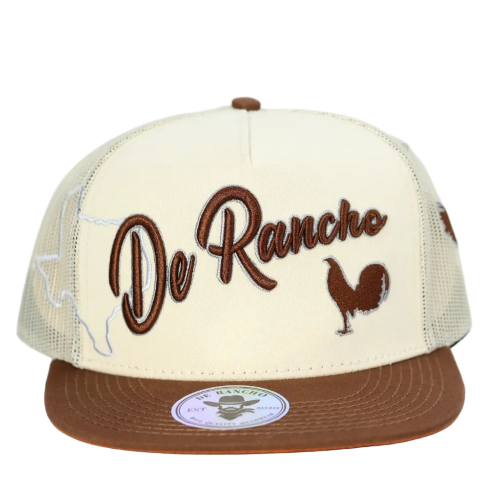 DE RANCHO GALLOS BEIGE WESTERN CAP