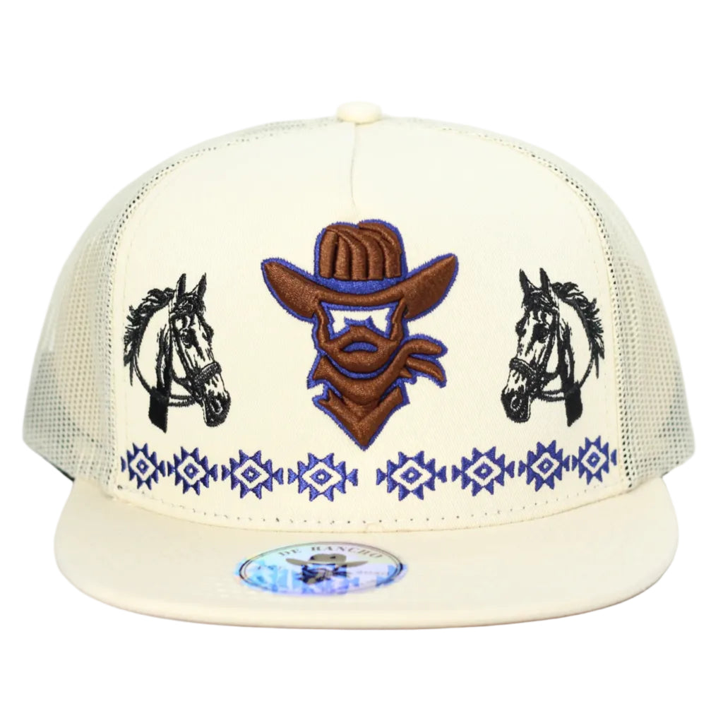 DE RANCHO BEIGE HORSES WESTERN CAP