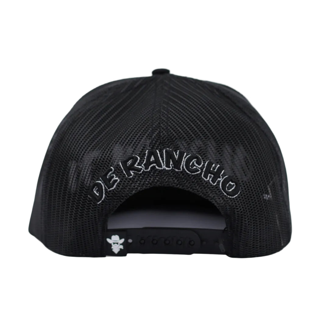 DE RANCHO LONG HORN-CACTUS BLACK WESTERN CAP