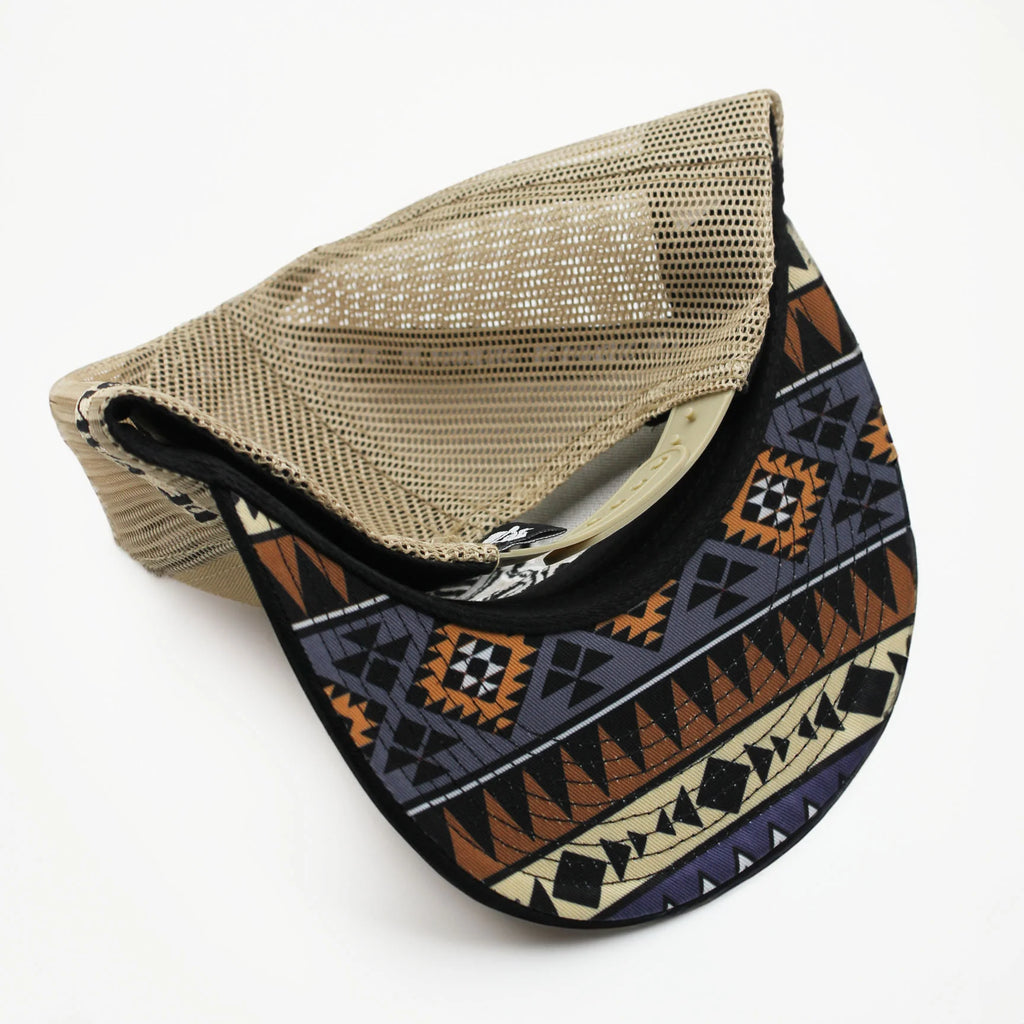 DE RANCHO BEIGE AZTEC BLACK WESTERN CAP