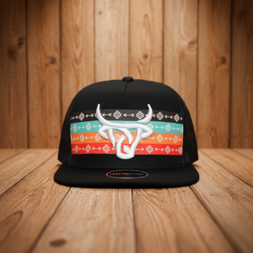 LOST CALF BANDIT FLAT AZTEC BLACK CAP