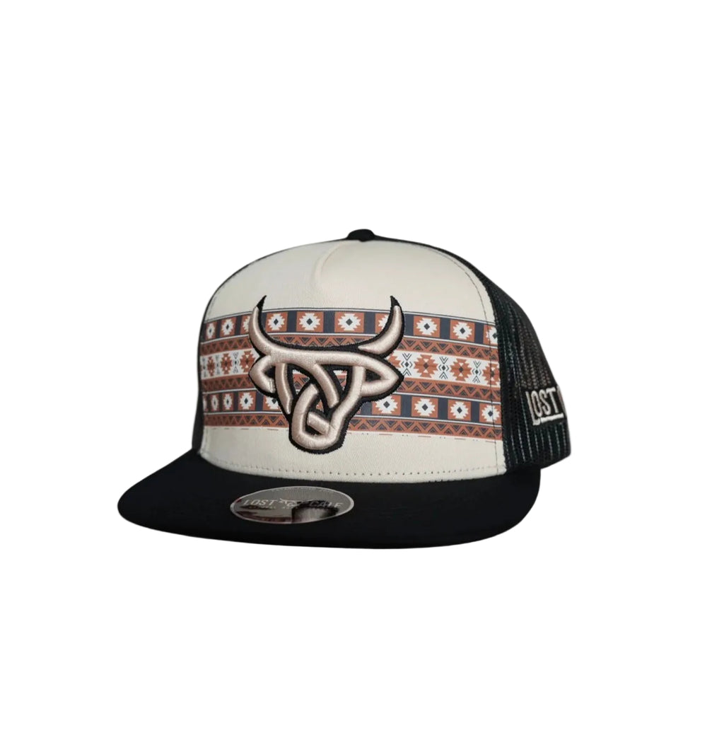 LOST CALF MEXICALI AZTEC BEIGE BLACK CAP