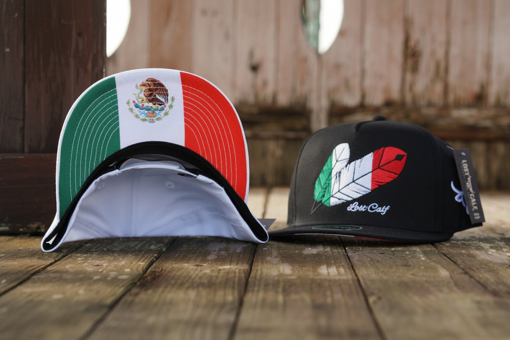 LOST CALF MEXICO FEATHER BLACK CAP