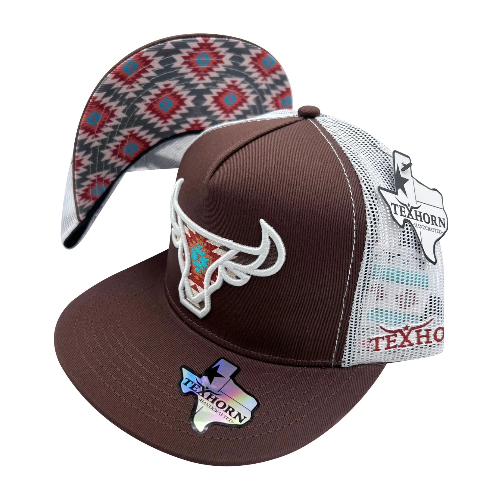 TEXHORN CATTLE BROWN AZTEC CAP