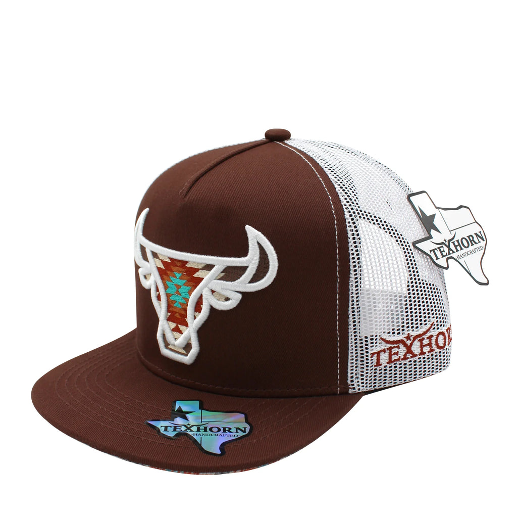 TEXHORN CATTLE BROWN AZTEC CAP
