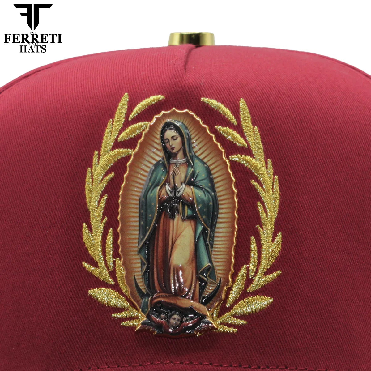 UNISEX CAP VIRGEN DE GUADALUPE BURGANDY-BLACK
