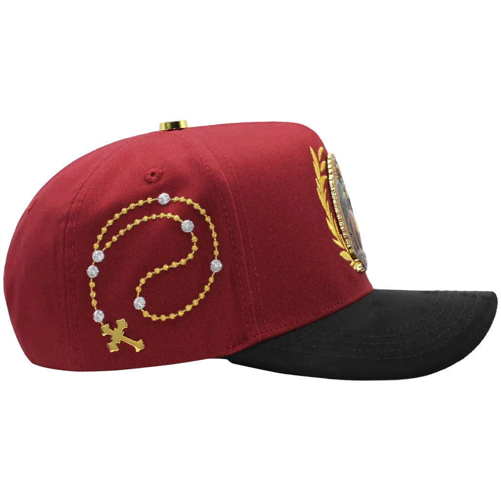 UNISEX CAP VIRGEN DE GUADALUPE BURGANDY-BLACK