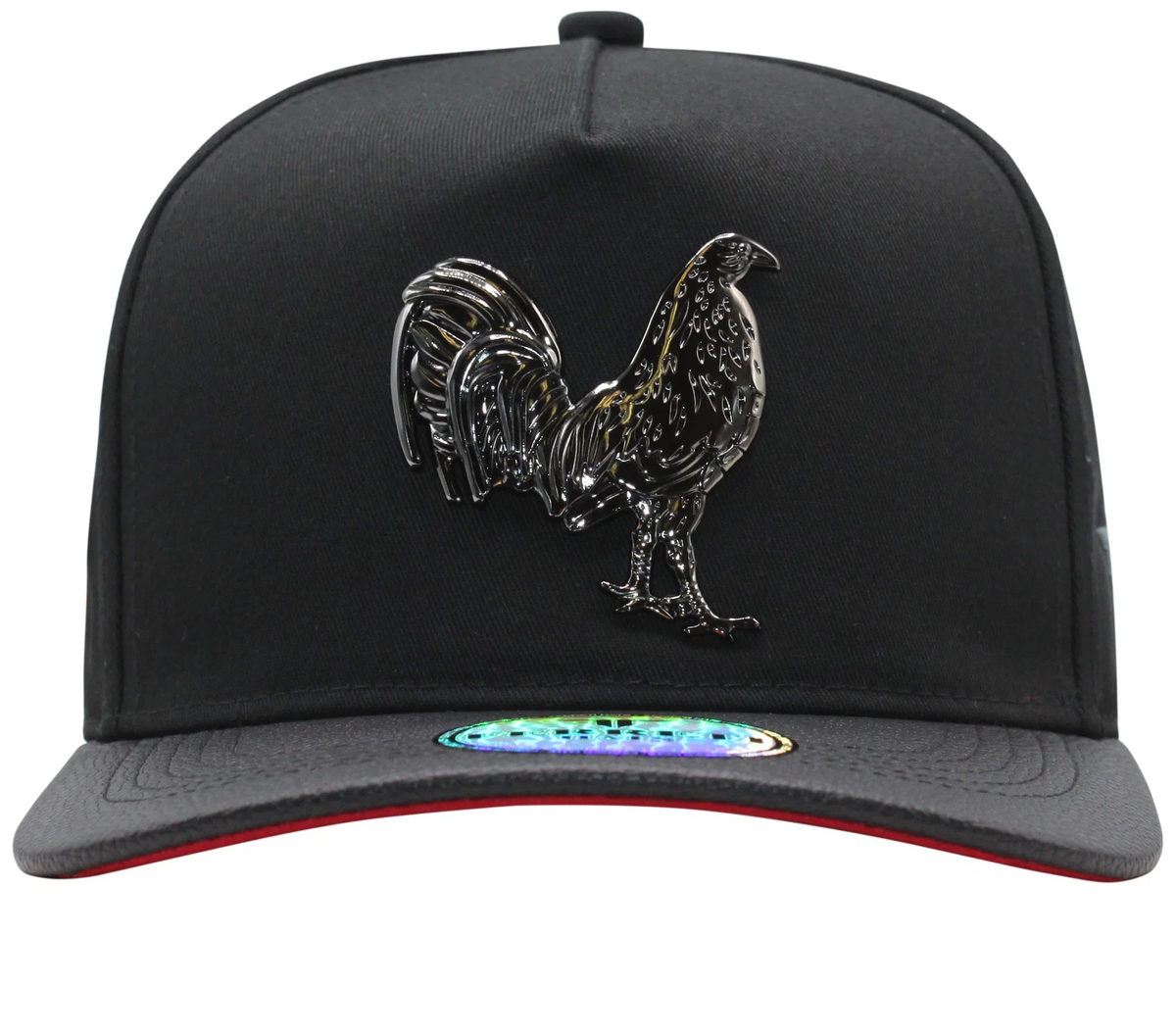 MENS CAP GALLO DESING FULL BLACK-RED COLOR