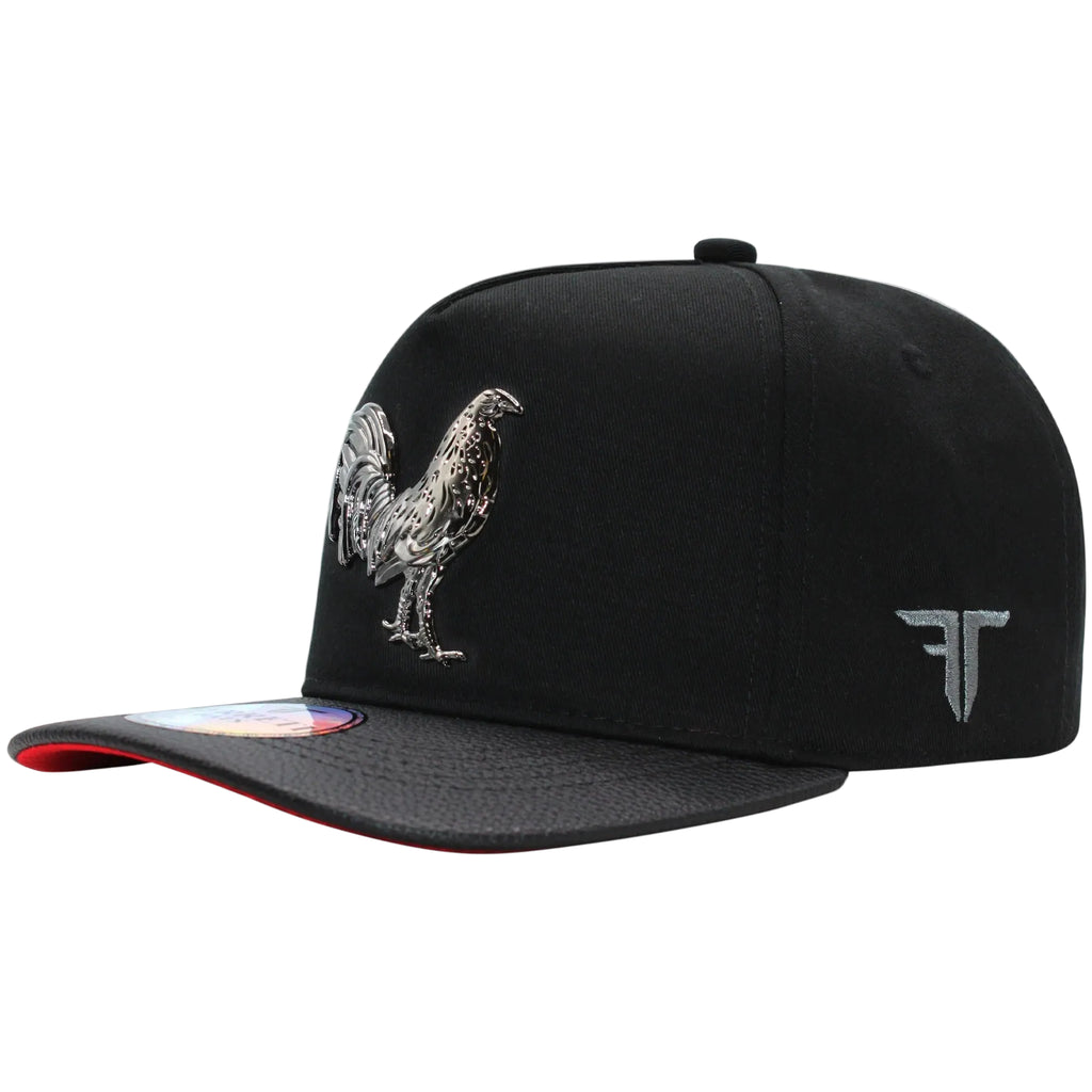 MENS CAP GALLO DESING FULL BLACK-RED COLOR