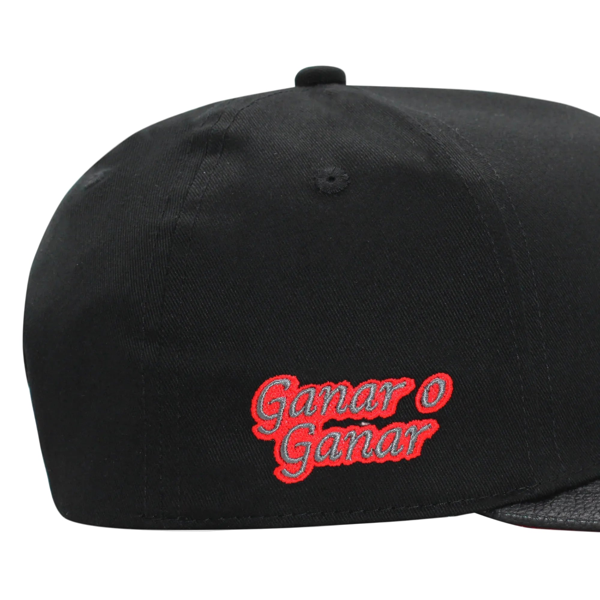 MENS CAP GALLO DESING FULL BLACK-RED COLOR