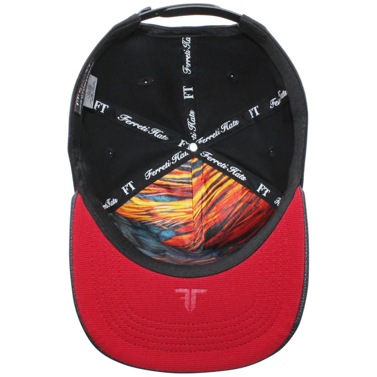 MENS CAP GALLO DESING FULL BLACK-RED COLOR