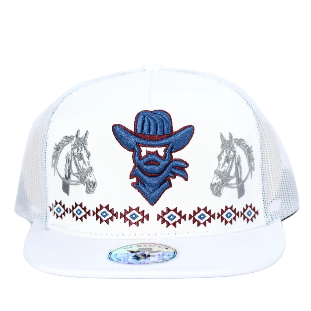 DE RANCHO 2 HORSES WHITE CAP