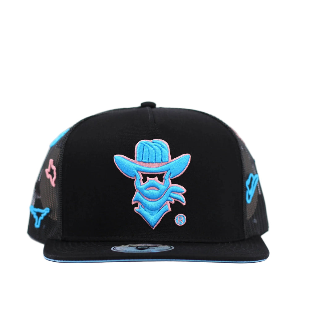 DE RANCHO NEON BLACK BLUE CAP