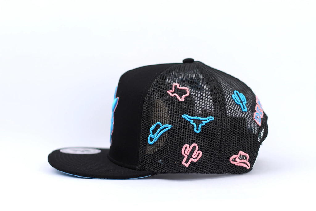 DE RANCHO NEON BLACK BLUE CAP