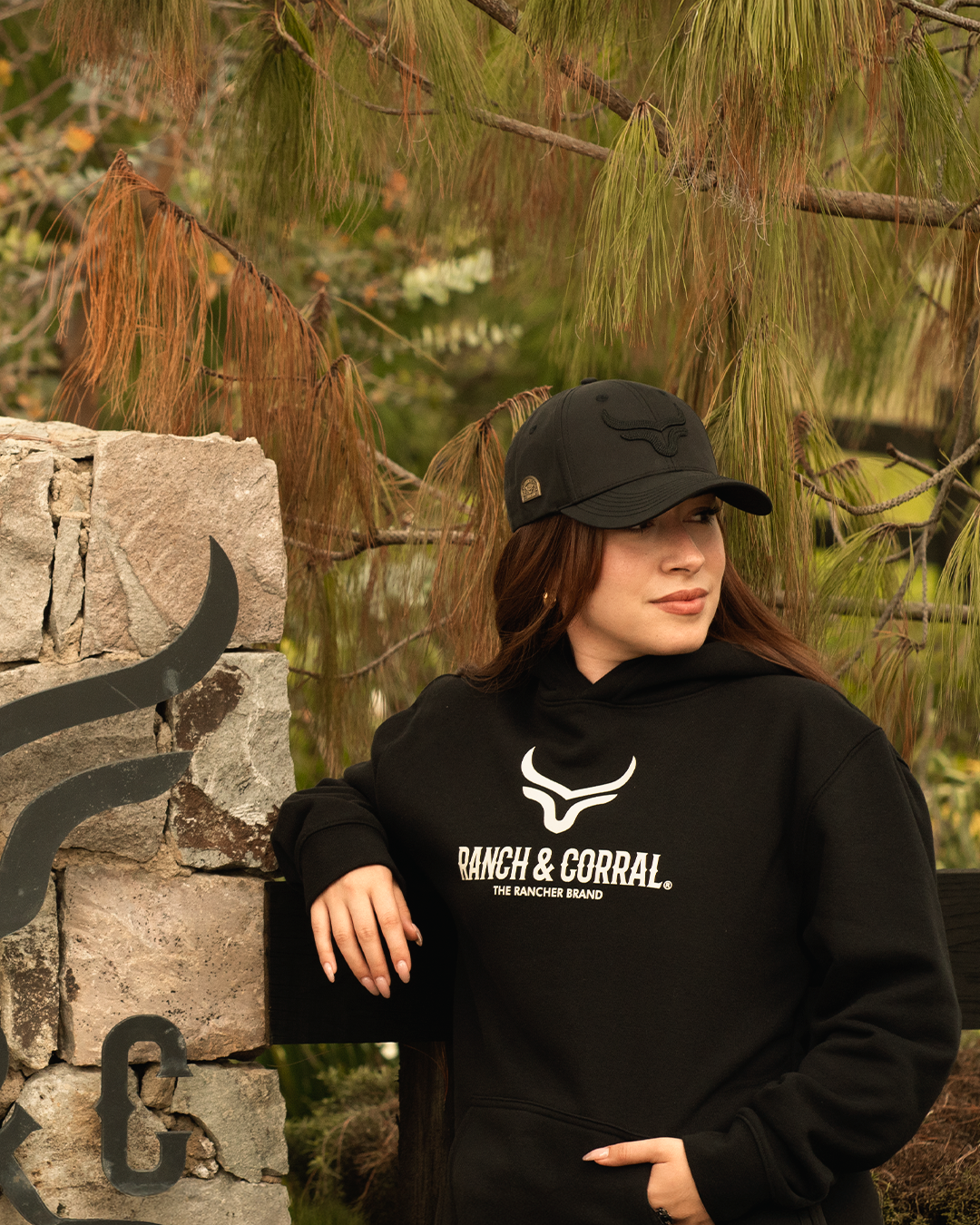 RANCH CORRAL UNISEX TEAM LOGO BLACK HOODIE