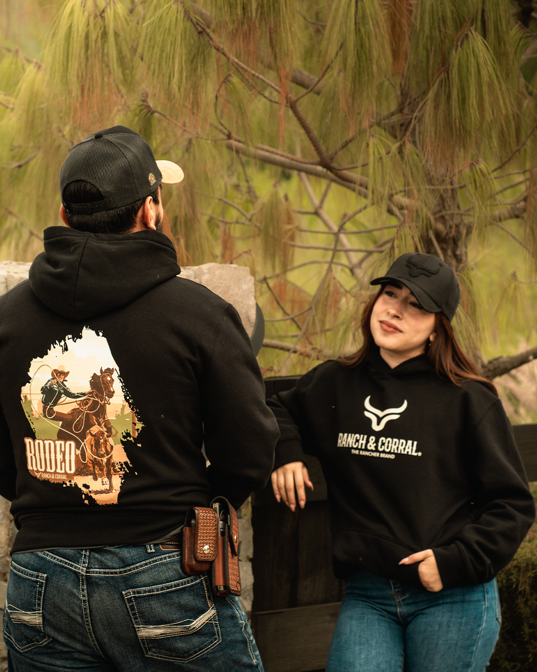 RANCH CORRAL UNISEX TEAM LOGO BLACK HOODIE