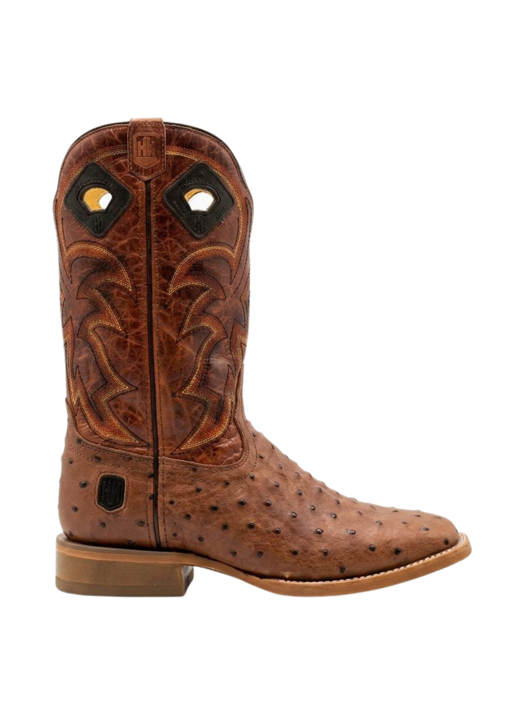 MENS MORGAN PRINT FULL OSTRICH SHEDRON SQUARE TOE