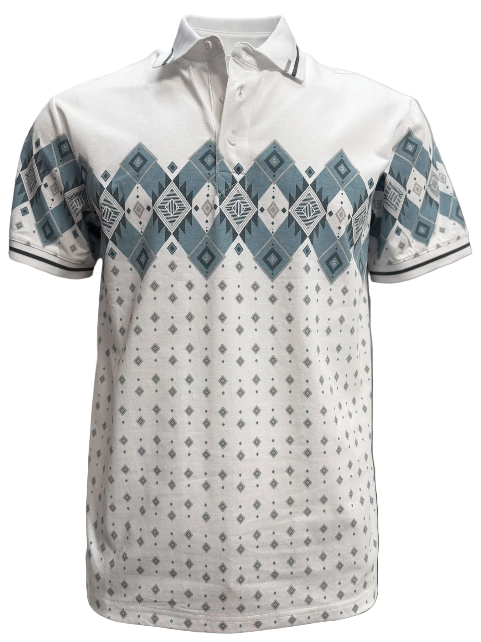 MENS WHITE 28241 WESTER POLO SHIRT