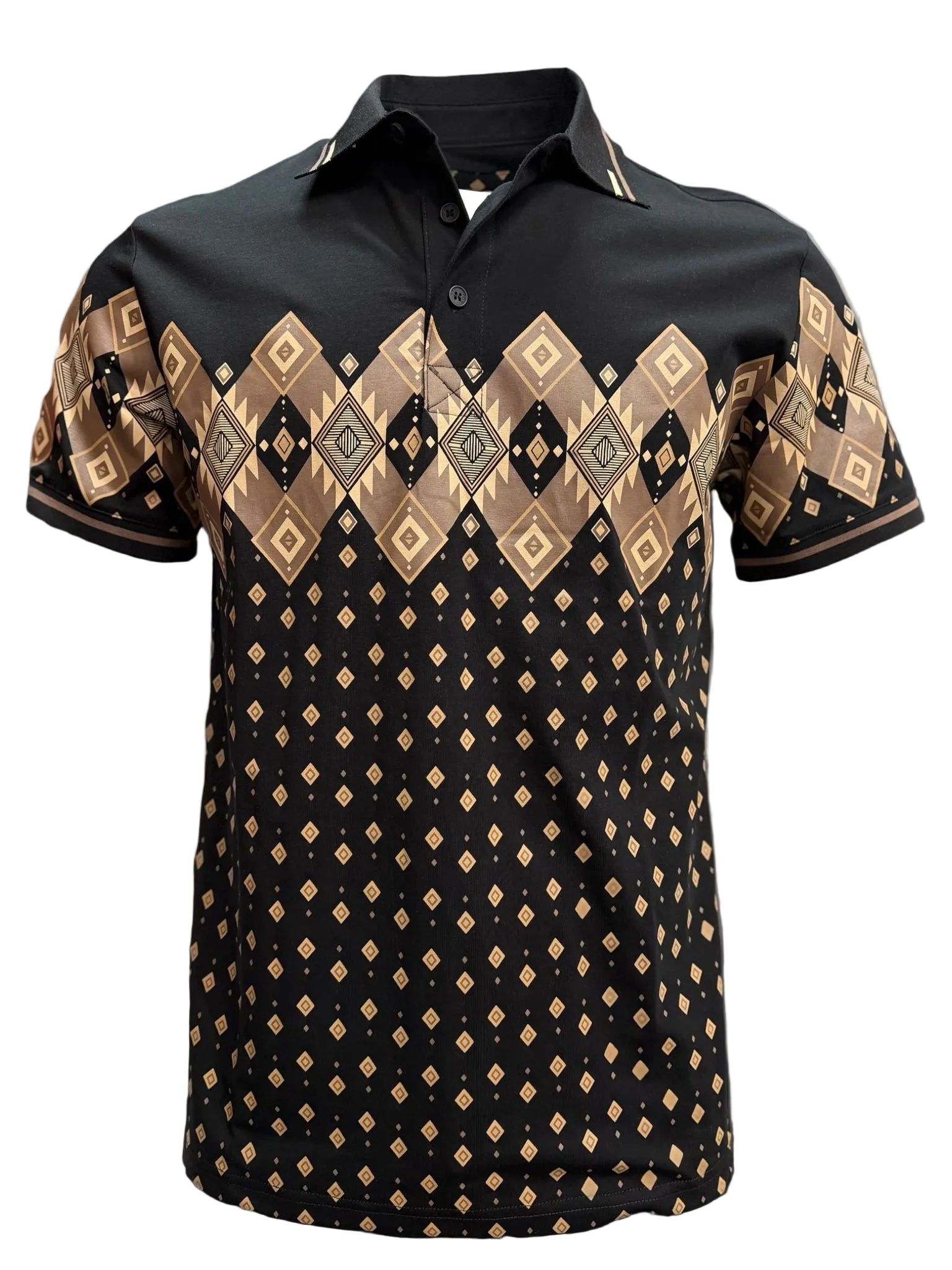 MENS PANDEX 28241 WESTER BLACK POLO SHIR